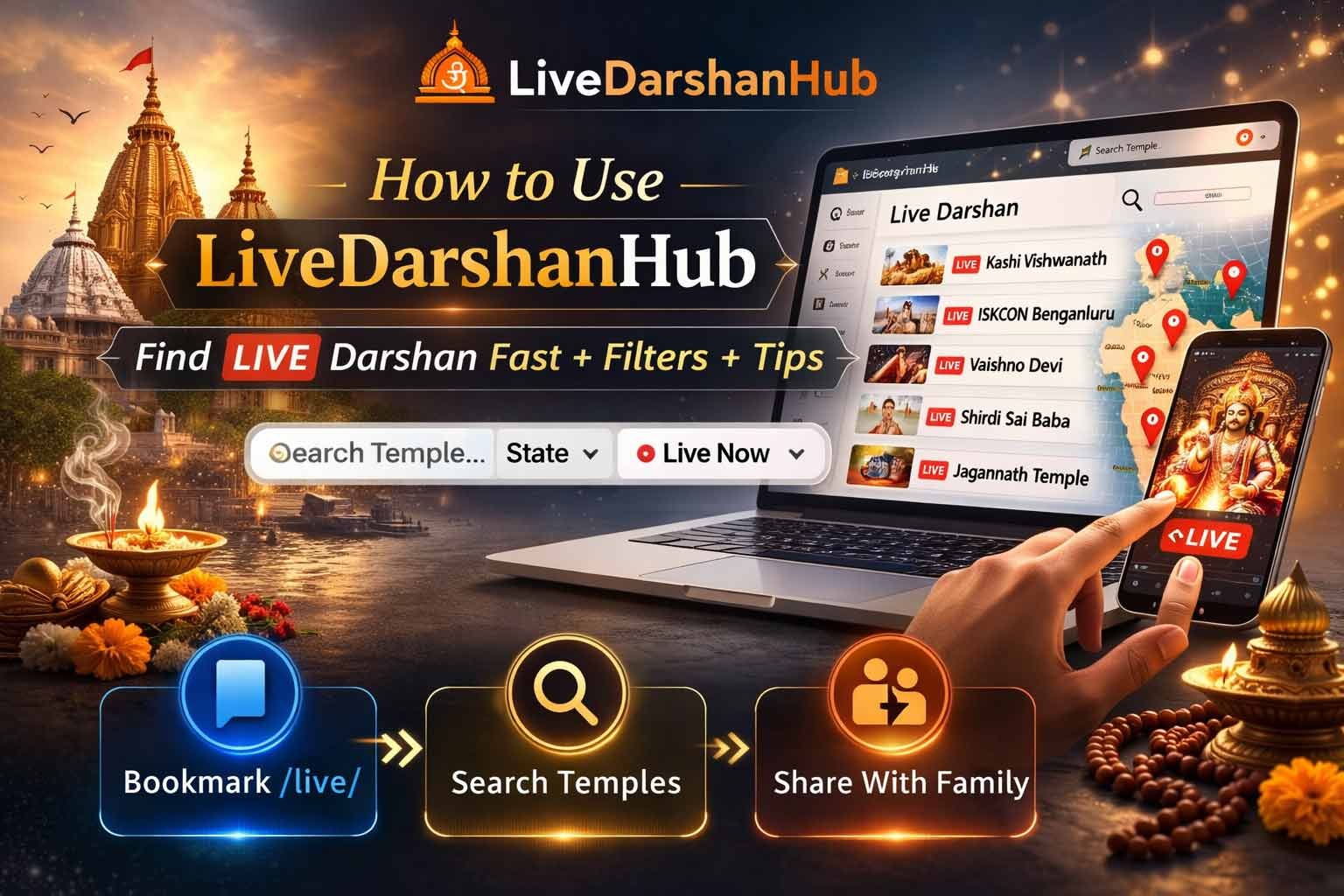 How to Use LiveDarshanHub